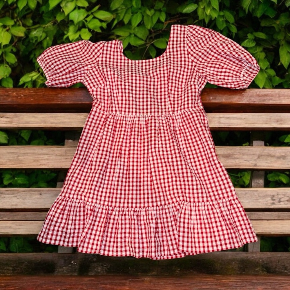 LOFT Tie Back Checkered Dress (14) NEW
